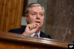 FILE - Senate Armed Services Committee member Sen. Lindsey Graham speaks on Capitol Hill in Washington, Jan. 5, 2017.