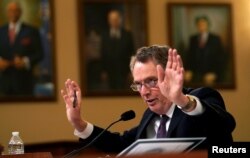 U.S. Trade Representative Robert Lighthizer testifies before a House Ways and Means Committee hearing on U.S.-China trade on Capitol Hill in Washington, Feb. 27, 2019.