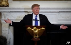 President Donald Trump participates in the 2019 White House Business Session with Our Nation's Governors at the White House in Washington, Feb. 25, 2019.