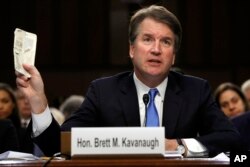 브렛 캐버노 연방 대법관 지명자가 6일 상원 법사위 인준 청문회에 출석했다.