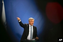 United Nations High Commissioner for Refugees Filippo Grandi attends a news conference after a meeting in Berlin, Aug. 11, 2017.
