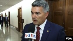 Senator Cory Gardner speaking to VOA's Persian Service.
