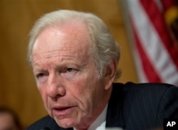 Senator Joe Lieberman during a Senate hearing in Washington, September 19, 2012.