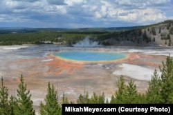 Grand Prismatic Spring is Yellowstone's largest hot spring. It's about 112.8 meters across and more than 37 meters deep.