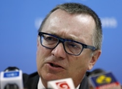FILE - Jeffrey Feltman, then the U.N. undersecretary for political affairs, speaks during a news conference in Colombo, Sri Lanka, March 3, 2015. Feltman, now the U.S. special envoy for the Horn of Africa, is in Addis Ababa to meet with Ethiopian leaders about the Tigray conflict.