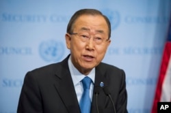 FILE - United Nations Secretary General Ban Ki-moon.