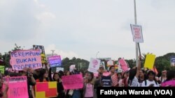 Aksi Women's March di Jakarta, Sabtu, 4 Maret 2017.