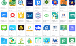 Logo-logo sejumlah aplikasi pinjaman online tampak di layar komputer. (Foto: tangkapan layar/Fitri Wulandari/VOA)