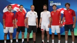 საქართველო ATP Cup-ზე: მარცნიდან - ალექსანდრე ბაკში, სანდრო მეტრეველი, კაპიტანი დავით კვერნაძე, ნიკა ბასილაშვილი, ზურაბ ტყემალაძე, გიორგი ცივაძე