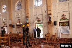 A view of the damage at St. Sebastian Catholic Church, after bomb blasts ripped through churches and luxury hotels on Easter, in Negombo, Sri Lanka April 22, 2019.