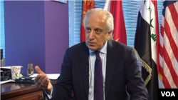 Zalmay Khalilzad, former U.S. ambassador to Afghanistan, Iraq and the U.N., speaks to VOA’s Afghan Service in Washington, March 30, 2017.