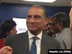 FILE - Aizaz Ahmad Chaudhry, Pakistan’s ambassador to the United States, speaks at an event in Washington, July 26, 2017.