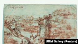 Infrared light is shone onto the 'Il Paesaggio' by Renaissance artist Leonardo da Vinci