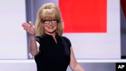 Carrie Almond speaking at Republican National Convention in Cleveland.