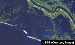 Buras, Louisiana in 2006, 74 years later. (Credit US Geological Survey, Department of the Interior/USGS)