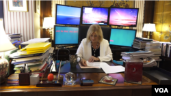 Crisis consultant Davia Temin in her New York City office, September 17, 2018.