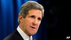 Secretary of State John Kerry speaks at the State Department, April 19, 2013, where he released the 2012 Country Reports on Human Rights Practices.