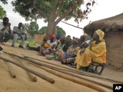 FILE - Farmers in Africa discuss the expanding use of biotechnology in agriculture.