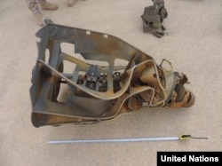 유엔 에멘제재위원회가 지난 2018년 보고서에서 공개한 예멘 후티반군의 단거리탄도미사일 탄두부. 위원회는 이 미사일이 북한 '화성-6' 미사일의 개량형일 가능성이 높다고 지적했다.