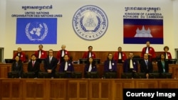 The courtroom of the Khmer Rouge tribunal during verdict session of the Case 002/01. (Courtesy Image of ECCC)