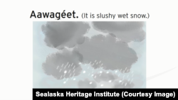 An image from the Tlingit language podcast. It combines audio and video episodes to teach language structures.