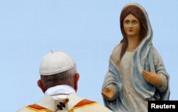 Pope Francis leads the Holy Mass at the Macedonia square in Skopje, North Macedonia, May 7, 2019.