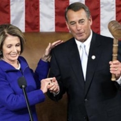 House Speaker John Boehner and outgoing Speaker Nancy Pelosi