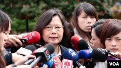 台湾民进党主席蔡英文在华盛顿接受媒体采访（2015年6月5日）