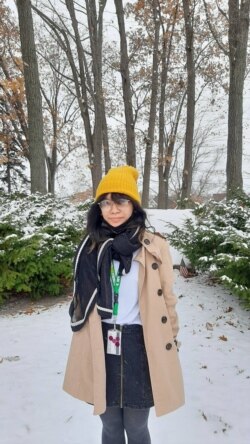 Bianca Swasono merasakan musim dingin dan bersalju di East Lansing, Michigan State University.