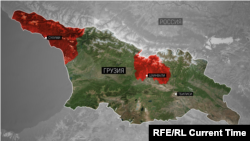 Georgia map with Abkhazia and South Ossetia