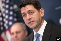 House Speaker Paul Ryan, R-Wis., talks to reporters on Capitol Hill in Washington, Jan. 24, 2017. He told MSNBC television Wednesday that if President Donald Trump believed there was widespread voter fraud in the recent election, "the right thing is to get an investigation to get the facts."
