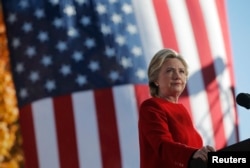 Democratic presidential nominee Hillary Clinton speaks at a campaign rally in Pittsburgh, Pennsylvania, Nov. 7, 2016, the final day of campaigning before the election.