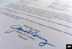 Part of the Nov. 6, 2016, letter from FBI director James Comey to Congress.