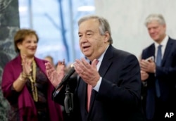Antonio Guterres on his first day as U.N. secretary-general.