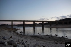 Cape Town's main water supply from the Theewaterskloof dam outside Grabouw, Cape Town, Feb. 1, 2018.
