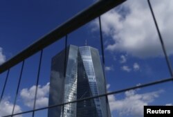 FILE - The headquarters of the European Central Bank (ECB) is pictured in Frankfurt, Germany, June 28, 2015.