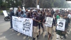 Aksi solidaritas pembebasan tahanan politik Papua di Bogor, Jawa Barat, Senin, 15 Juni 2020. (Foto: Tim Advokasi Papua)