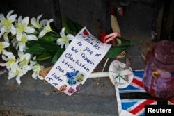 A note of thanks is left on the entrance way at Emanuel African Methodist Episcopal Church in Charleston, South Carolina, June 15, 2016.