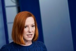 Sekretaris Pers Gedung Putih, Jen Psaki di Washington, D.C., 10 Januari 2022. (AP Photo/Patrick Semansky)