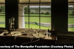 Madison's Desk and View of Lawn at Montpelier