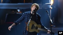 Ed Sheeran performs at "Stevie Wonder: Songs in the Key of Life - An All-Star Grammy Salute," at the Nokia Theatre L.A. Live on Feb. 10, 2015, in Los Angeles.