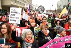 FILE - Participants attend the Women's March on Washington on Jan. 21, 2017, in Washington.