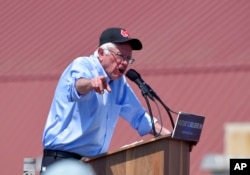 Democratic presidential candidate Bernie Sanders speaks at a campaign rally in Santa Maria, Calif., May 28, 2016.