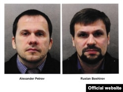 Alexander Petrov dan Ruslan Boshirov, tersangka pelaku serangan di Salisbury, Inggris. (Foto: dok).