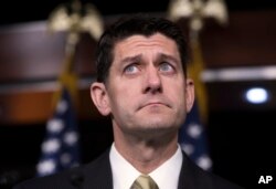 House Speaker Paul Ryan, R-Wis., pauses during a news conference at the Capitol in Washington, June 29, 2017. In a news release June 30, Ryan said Congress "is getting things done to help improve people's lives.''
