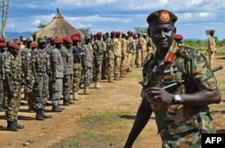Brigadier General Lul Ruai Koang, the Sudan People's Liberation Army spokesman, is seen outside Juba, South Sudan, April 14, 2016.