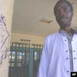 A patient leaves a dilapidated state clinic in Mangaung, South Africa