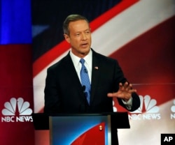 Democratic presidential candidate former Maryland Gov. Martin O'Malley speaks at the NBC, YouTube Democratic presidential debate at the Gaillard Center, in Charleston, S.C., Jan. 17, 2016.