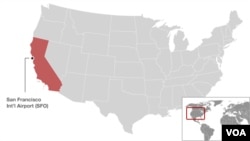Map of San Francisco International Airport (SFO) in San Francisco, California.