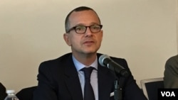 韩儒伯， 美台商业协会会长 (美国之音钟辰芳拍摄)